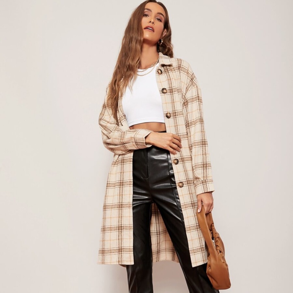 SHEIN Plaid Coat